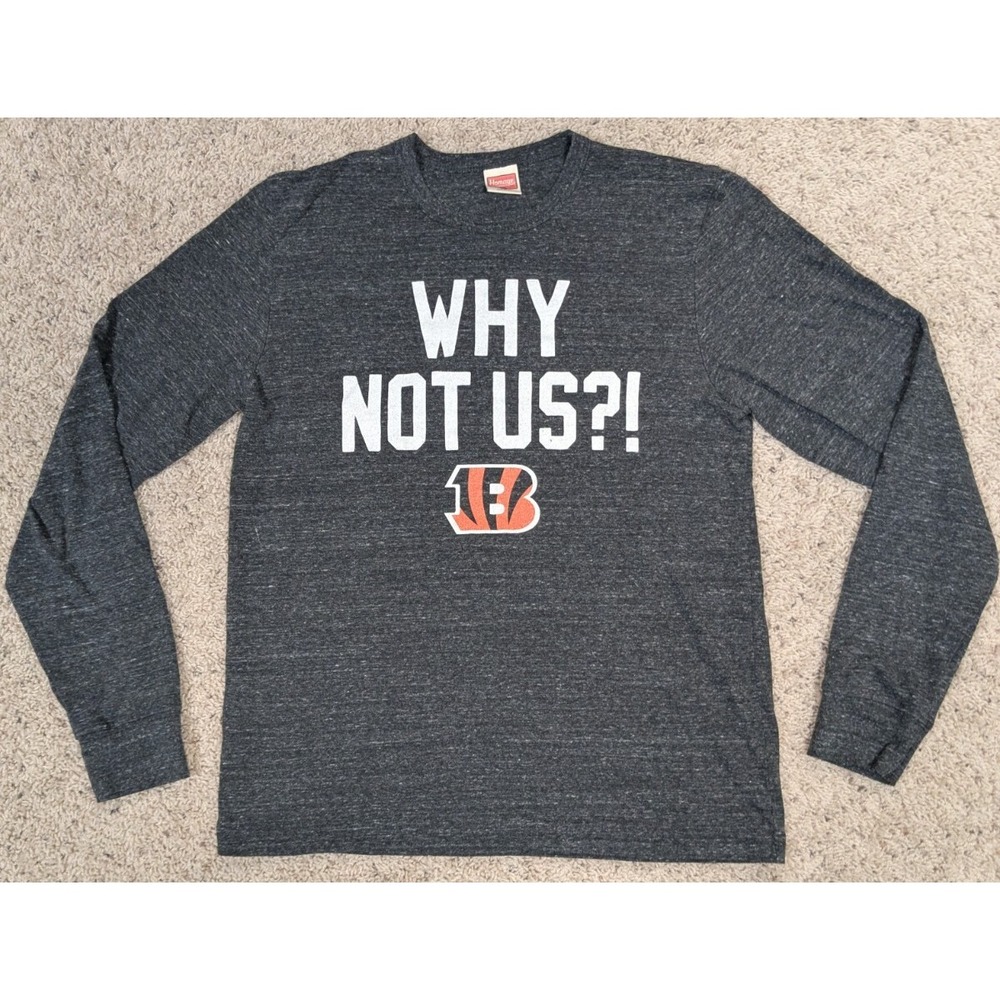 Cincinnati Bengals Shirt Mens Medium Homage Black Long Sleeve NFL Football Logo